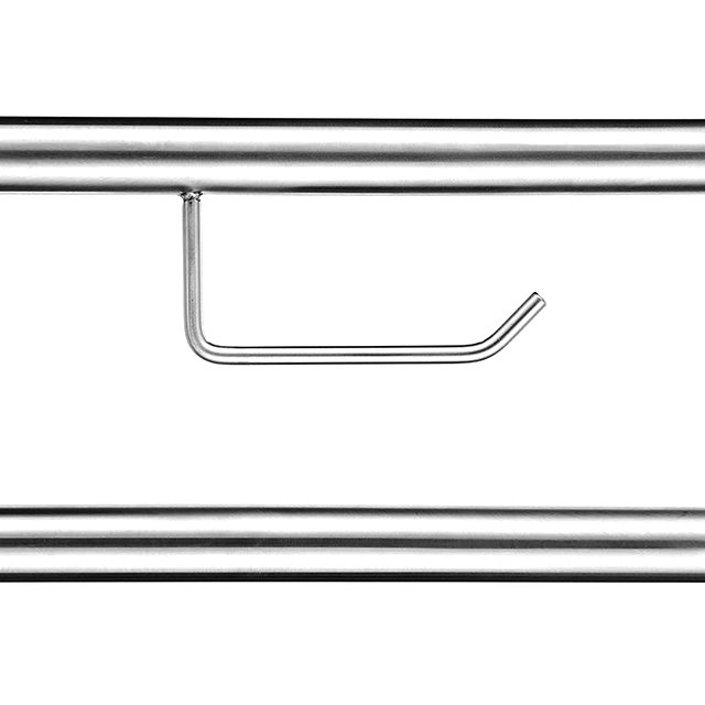 Barra de apoyo en forma de U para inodoro con soporte para papel (02-413B)