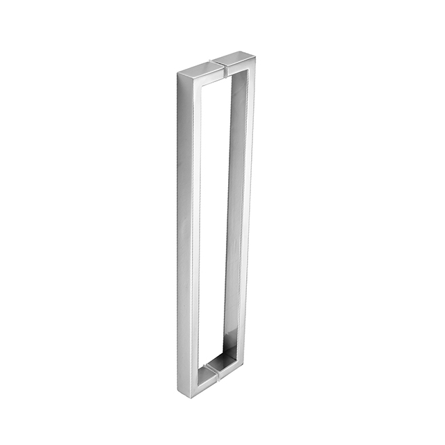 Manija de empuje de puerta de vidrio de níquel cepillado (01-208)